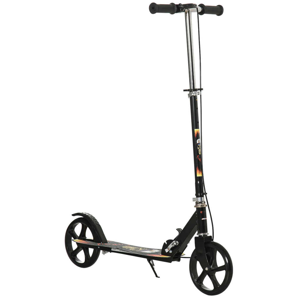 Kids Scooter with Adjustable Height - Foldable Kick Scooter with Brake for Children - Suitable for Boys & Girls Ages 7-14, Black