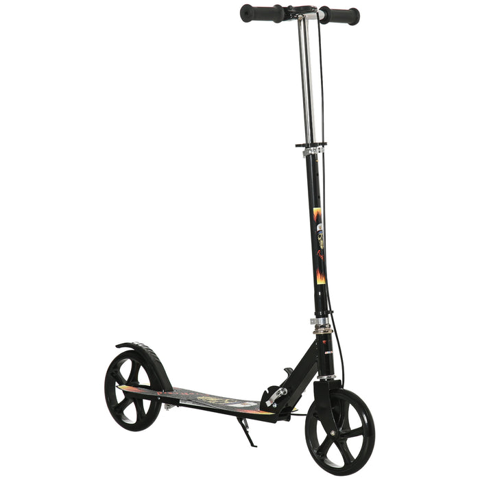 Kids Scooter with Adjustable Height - Foldable Kick Scooter with Brake for Children - Suitable for Boys & Girls Ages 7-14, Black