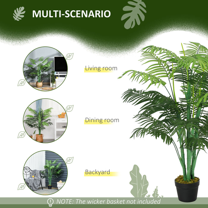 Artificial Palm Tree Duo - 125cm Tall Faux Plants in Pots for Home & Outdoor Decor - Lifelike Greenery for Indoor Ambiance