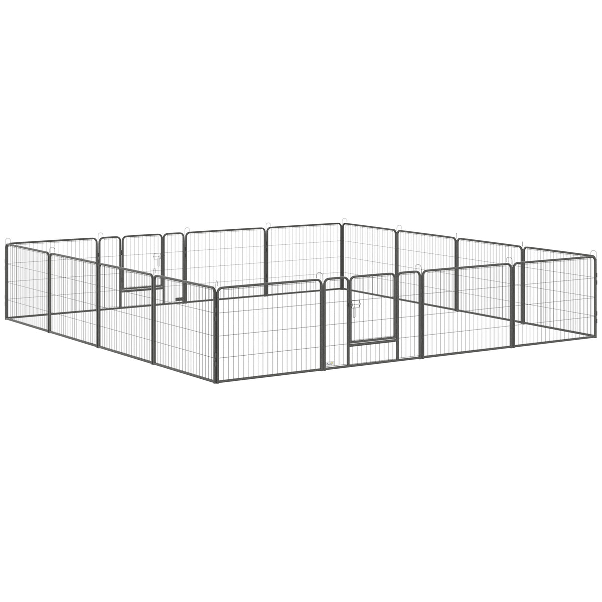 Heavy Duty 16-Panel Dog Playpen with Dual Entries - Portable Indoor/Outdoor Puppy Enclosure, 60cm Height - Ideal for Safe Pet Play & Training