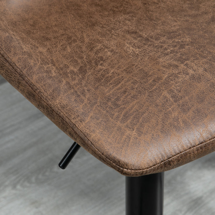 Adjustable Bar Stools Twin Pack - 360° Swivel Counter Height Stools with Footrests, Set of 2 - Perfect for Dining and Home Pub Areas, Brown