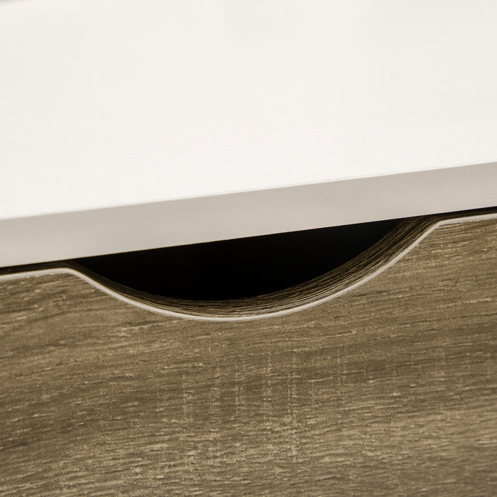 Modern White Coffee Table with Storage -  Open Shelves, Dual Drawers, Solid Wood Legs - Elegant Centerpiece for Living Room or Bedroom