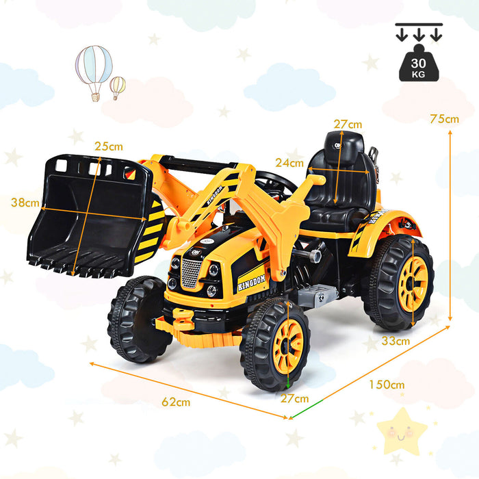 Blue Power Wheels - 12V Battery-Powered Children's Ride-On Excavator with Horn and Safety Belt - Entertainment and Safety for Little Adventurers