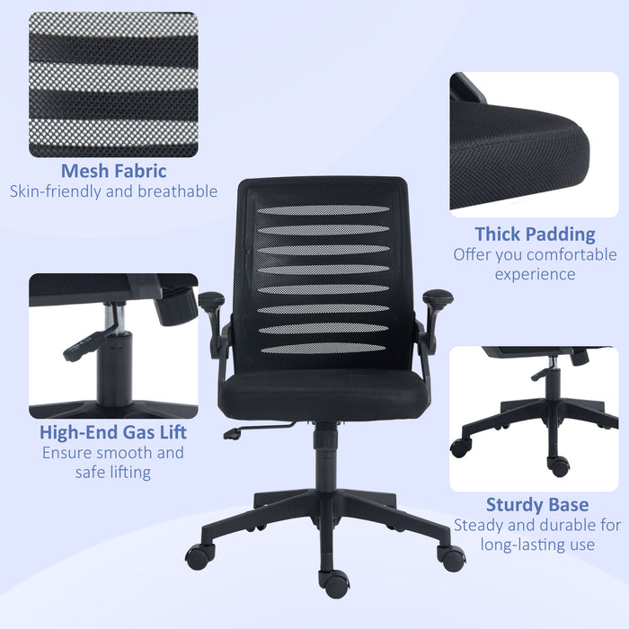 Ergonomic Mesh Swivel Chair - Adjustable Home Office Task Seat with Lumbar Support - Comfortable Computer Desk Chair for Long Working Hours