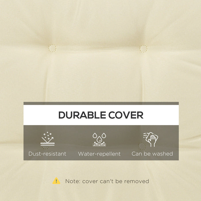 Outdoor Chair Comfort Pad - 40x40cm Garden Seat Cushion with Secure Ties, Cream White - Ideal for Patio Furniture & Dining Chairs