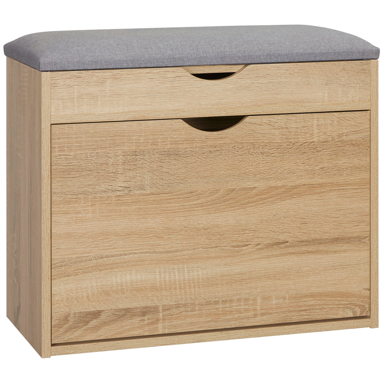 Entryway Shoe Storage Bench - Cushioned Seating for 4 Pairs with Flip-Up Cabinet and Hidden Compartment - Ideal for Tidy and Organized Hallways