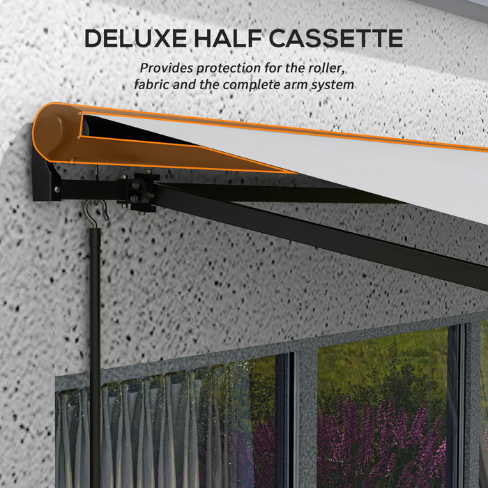 Aluminium Frame Electric Awning 3x2m - Retractable Sun Shelter Canopy for Patios and Windows in Light Grey - Outdoor Shade Solution for Homeowners