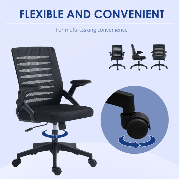 Ergonomic Mesh Swivel Chair - Adjustable Home Office Task Seat with Lumbar Support - Comfortable Computer Desk Chair for Long Working Hours