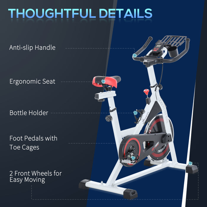 Stationary Indoor Exercise Bike - Adjustable Resistance & Comfortable Seat, Handlebars with LCD Display - Ideal for Home Cardio Workout and Training Cycling Machine