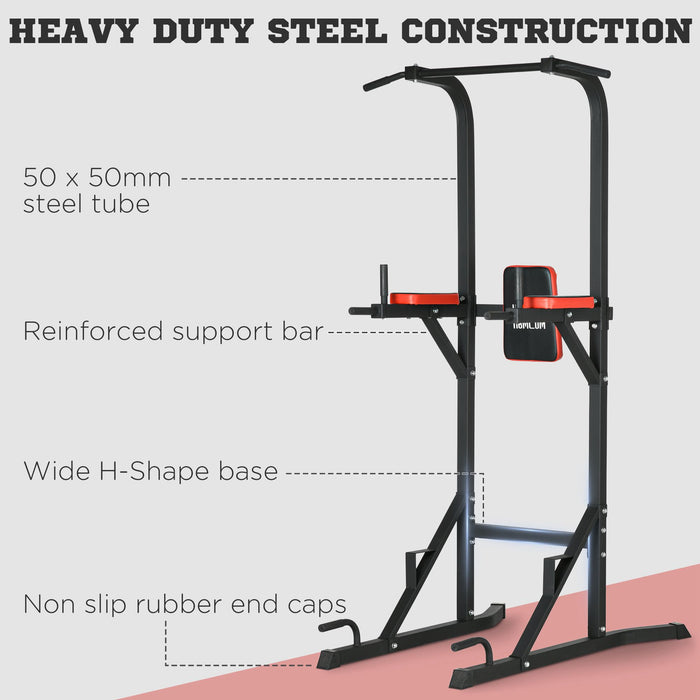 Power Tower Workout Station - Multifunctional Exercise Equipment with Pull Up Bar, Dip Stand, and Push Up Handles - Ideal for Home Gym Fitness Enthusiasts