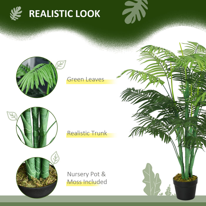 Artificial Palm Tree Duo - 125cm Tall Faux Plants in Pots for Home & Outdoor Decor - Lifelike Greenery for Indoor Ambiance
