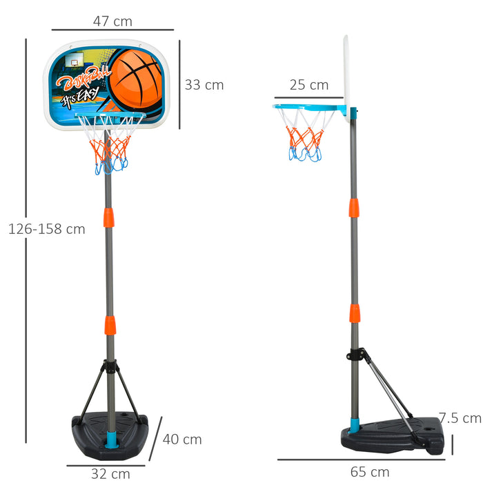 Kids' Adjustable Aluminum Basketball Hoop Stand - Includes Height Customization & Ball - Perfect for Young Athletes & Outdoor Play