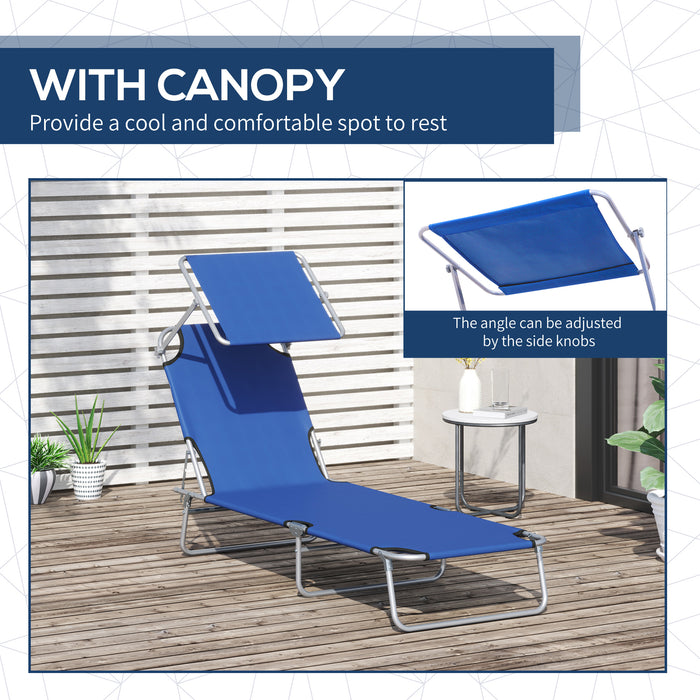 Foldable Sun Lounger Set with Canopy - Adjustable Patio Recliner Chairs, Breathable Mesh Fabric - Ideal for Outdoor Relaxation and Comfort
