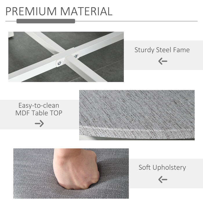 Modern Round Dining Table Set - 4 Comfy Upholstered Stools, Space-Saving Design - Ideal for Kitchen Nooks, Dining Rooms, and Dinettes