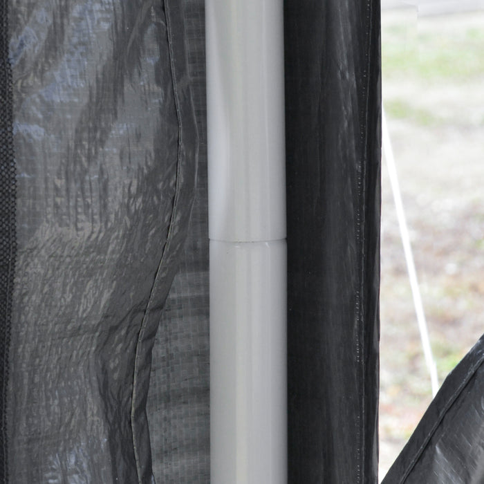 Outdoor Gazebo Party Tent 4m x 3m - Garden Sun Shade Canopy with Mesh Sidewalls, Dark Grey - Ideal for Gatherings and Protection from Elements