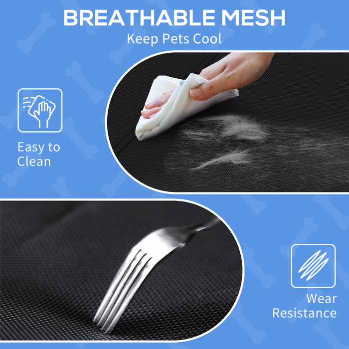 Elevated Dog Bed with Inclined Headrest - Durable Mesh Fabric, Non-Slip Feet, Easy Clean - Ideal for Small Breeds, 80x59x26 cm