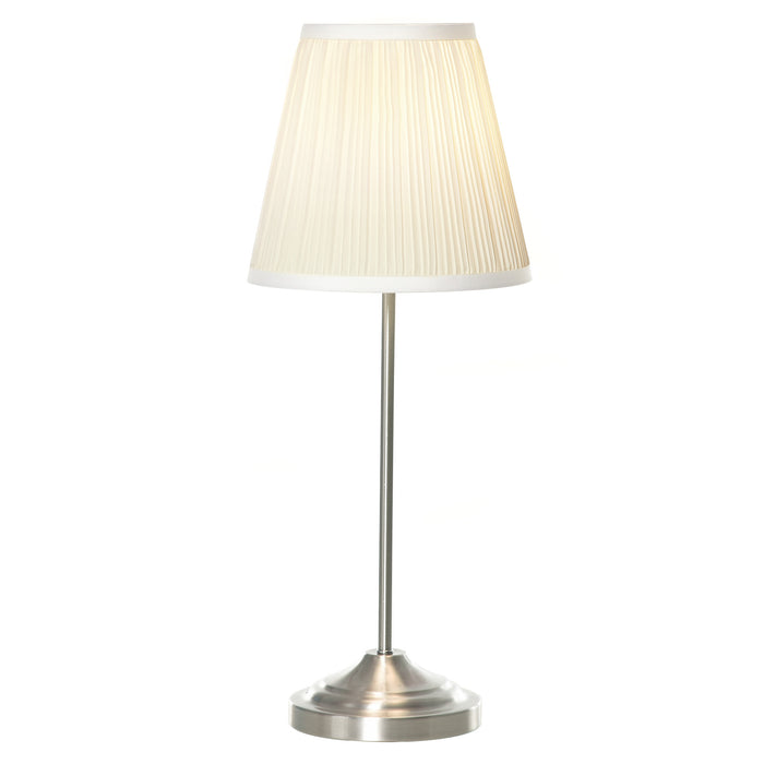 Modern Pleated Fabric Table Lamp - Elegant Metal Base Home Accent Lighting - Ideal for Living Room, Bedroom, or Office Decor