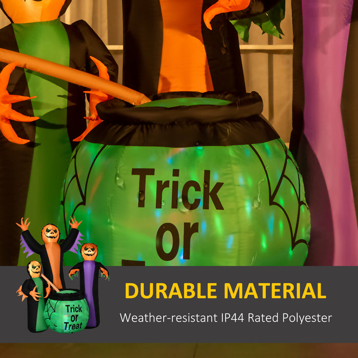 8ft Giant LED-Lit Halloween Inflatable - Outdoor Yard Decoration with Three Witches and Magical Pot - Perfect for Spooky Holiday Ambiance