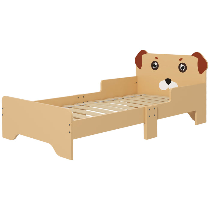 Puppy-Themed Toddler Bed - Sturdy Frame & Fun Design for Ages 3-6, 143x74x58 cm - Bright Yellow Color to Brighten Kids' Room
