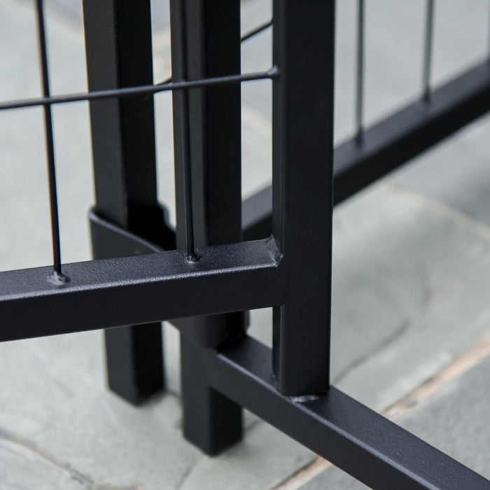 Heavy-Duty Outdoor Dog Kennel - UV-Resistant Canopy Covered Dog Run, Lockable Metal Playpen Fence, 183x121x183 cm - Ideal for Large and Medium Dogs Security and Exercise