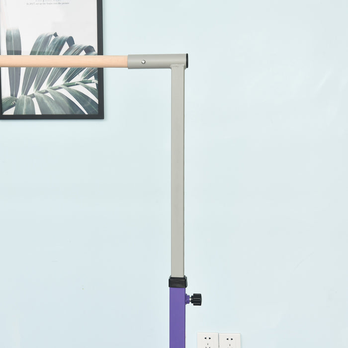 Adjustable Horizontal Gymnastics Bar in Purple - Steel Frame, Junior Kip High Bar for Home Gym Training - Ideal for Children's Gymnastic Development & Fitness