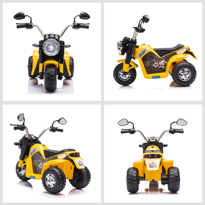 Kids Electric Motorcycle - 3-Wheeled Ride-On Motorbike with Battery, Headlights & Horn - Perfect for Toddlers 18-36 Months in Bright Yellow