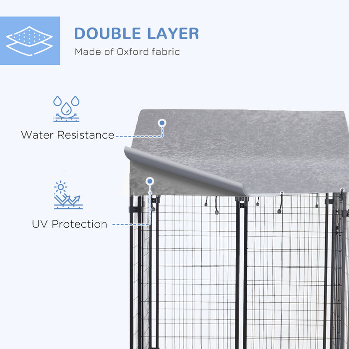 Outdoor Dog Kennel Playpen with UV-Resistant Canopy - Lockable Metal Fence for Pets, 120x120x138cm - Ideal for Small to Medium Dogs' Play & Security