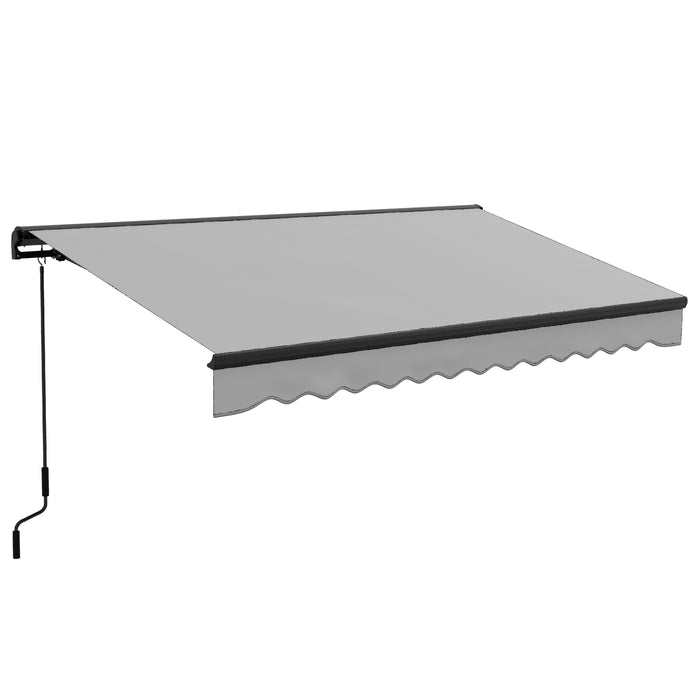 Aluminium Frame Electric Awning 3.5x2.5m - Retractable Sun Canopy for Patio and Window in Light Grey - Outdoor Shade Solution for Homeowners