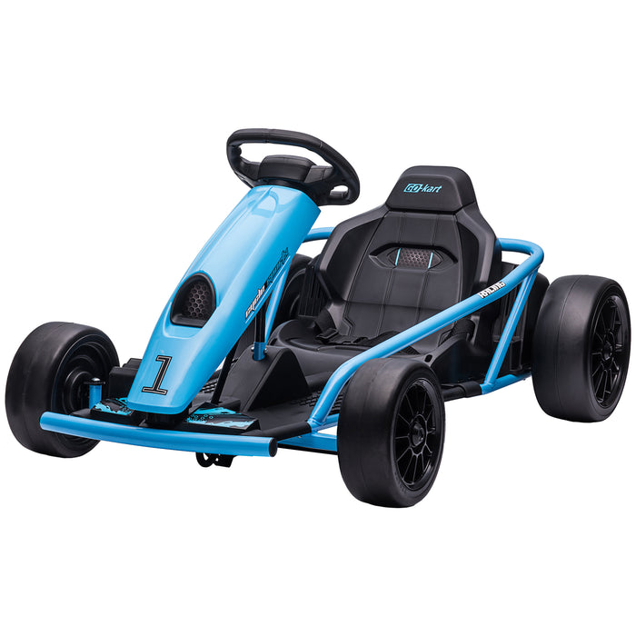 Electric Go Kart for Kids - 24V Drift Ride-On Racer with Dual Speed Settings, Blue - Perfect for Boys & Girls Aged 8-12 Years Old