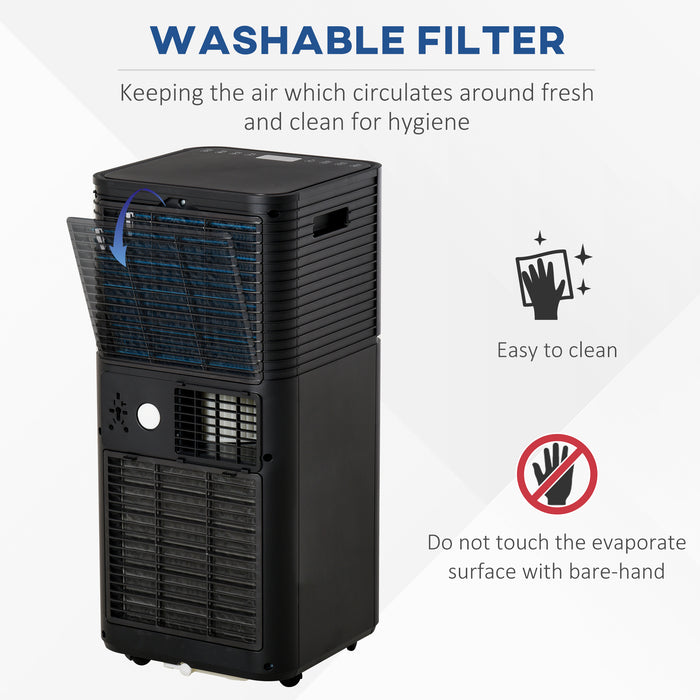 8000 BTU 4-in-1 Portable Air Conditioner - Cooling, Dehumidifying, Ventilating with Fan and LED Display - Includes Remote, 24Hr Timer & Auto Shut-Down for Home Comfort