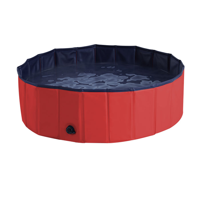 Foldable Dog Pool - Sturdy Φ100x30H cm Portable Bathing Tub for Pets - Ideal for Outdoor Summer Fun and Cooling Down