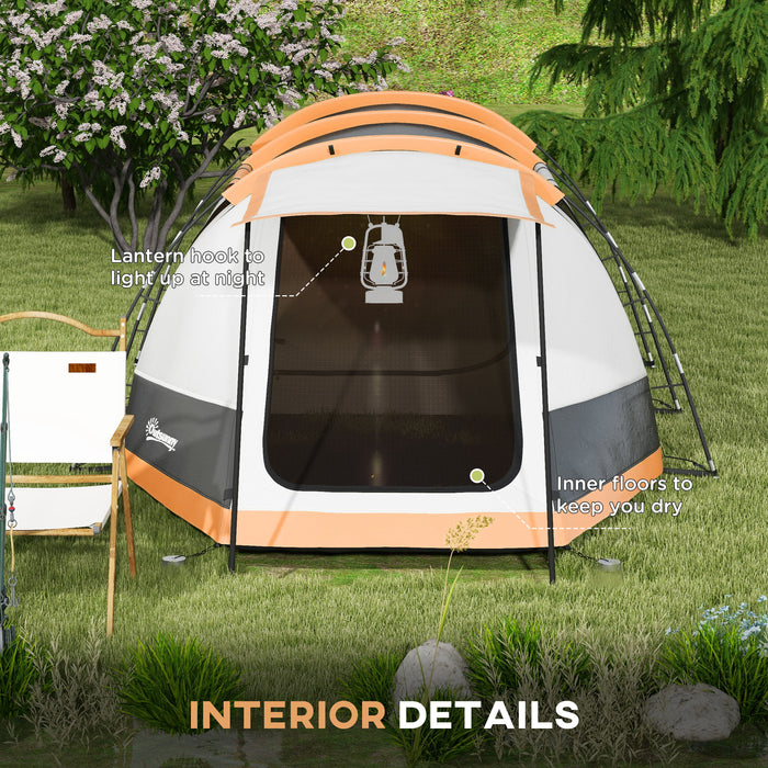 Family Tunnel Tent for 3-4 People - Waterproof 2000mm, Spacious Camping Shelter, Portable with Carry Bag - Ideal for Group Outdoor Activities