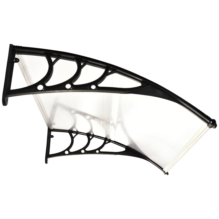 Curved Aluminum & Polycarbonate Awning - Modern UV & Water Resistant Door Canopy - Outdoor Rain Shelter for Home Entrances