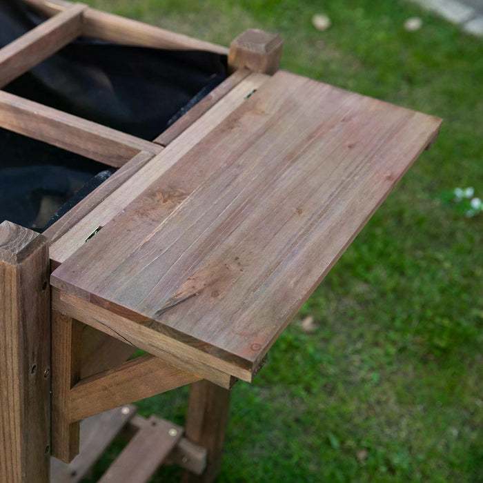 Wooden Plant Stand and Planter - Elevated Outdoor Raised Garden Bed with Lower Shelf - Ideal for Flowers and Herb Cultivation, 123x54x74 cm