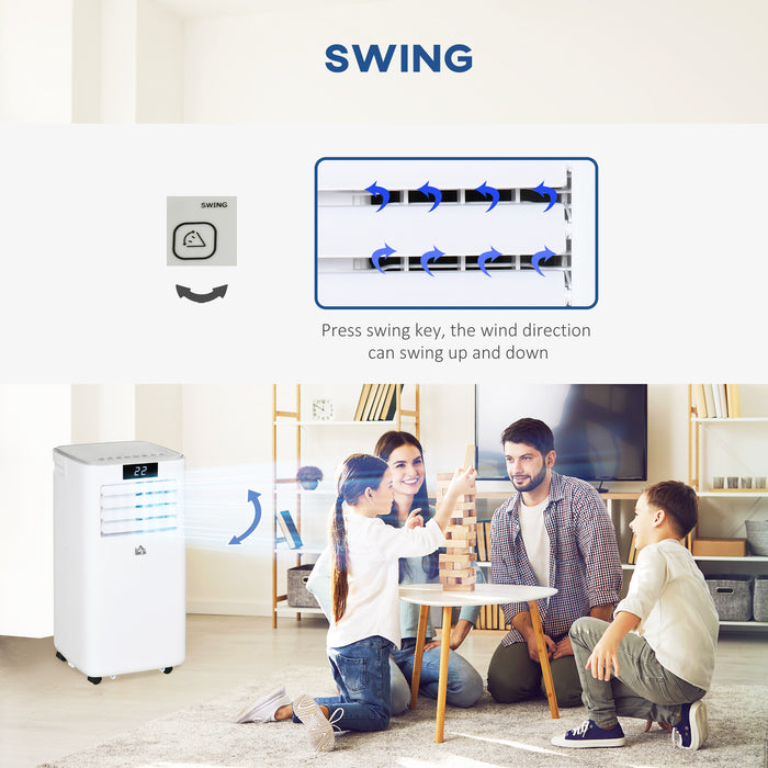 10000 BTU Portable Air Conditioner - Remote-Controlled Cooling, Dehumidifying, and Ventilating Unit with LED Display - Ideal for Home and Office Use