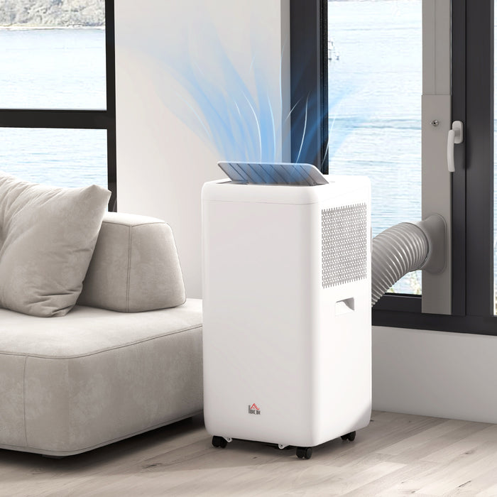 12,000 BTU Portable Air Conditioning Unit - Cools and Dehumidifies Rooms Up to 28m² with Auto/Sleep Modes and 24-Hour Timer - Easy Mobility with Built-in Wheels for Home or Office Use