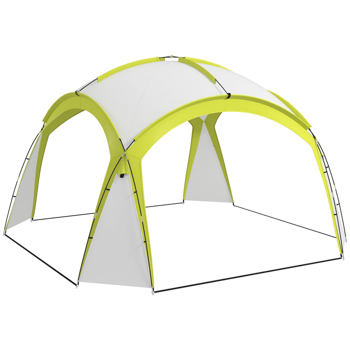 Outdoor Camping Gazebo 3.5x3.5M - Event Dome Shelter with Patio Sun Shade, Garden Arc Pavilion in Green - Ideal Sun Protection for Campers and Garden Parties