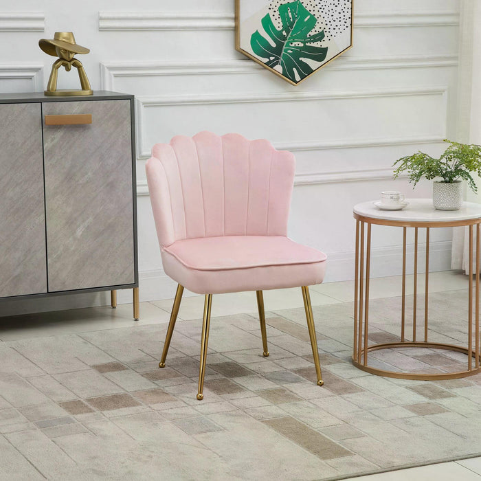 Velvet Luxe Accent Chair - Glamorous Vanity Seating with Metal Legs and Comfort Padding for Bedroom or Home Lounge - Ideal Makeup Chair for Style & Comfort