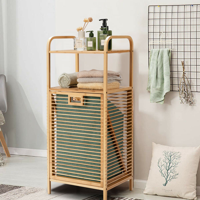 BambooCrafted - Laundry Bin with Storage and Removable Basket - Ideal Solution for Organizing Laundry Spaces
