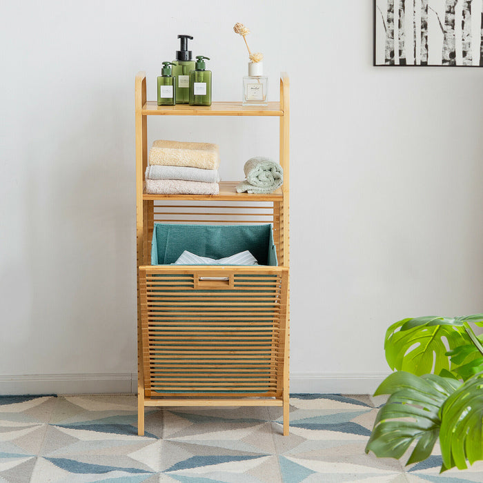 BambooCrafted - Laundry Bin with Storage and Removable Basket - Ideal Solution for Organizing Laundry Spaces