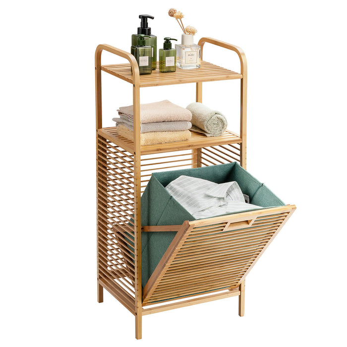BambooCrafted - Laundry Bin with Storage and Removable Basket - Ideal Solution for Organizing Laundry Spaces