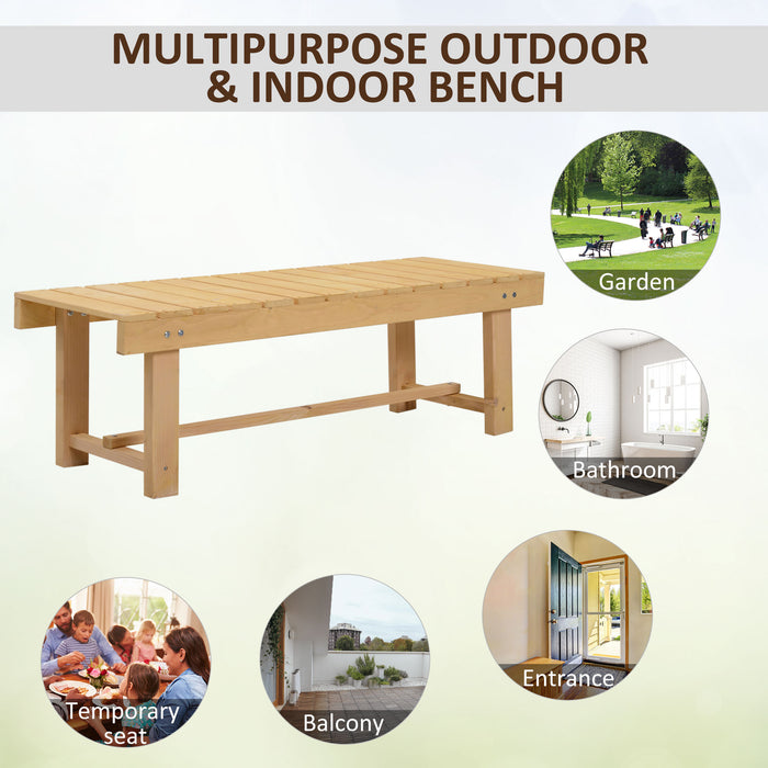 2-Seater Garden Wooden Bench - Robust Fir Patio Loveseat, Indoor/Outdoor, 110L x 38W cm - Ideal for Couples’ Cozy Corner or Garden Retreat