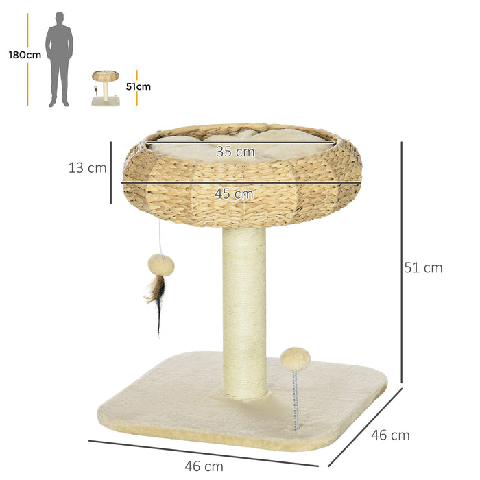 51cm Cat Tree Tower - Activity Center with Climbing, Scratching, and Lounging Features - Ideal for Playful Kittens and Cats