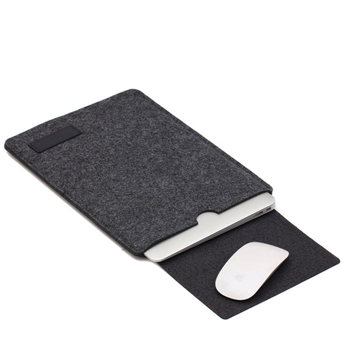 Felt Laptop Bag - Soft Protective Sleeve with Mouse Pad Design for 11-15 inch Laptops, MacBooks, Tablets - Ideal for Students and Professionals