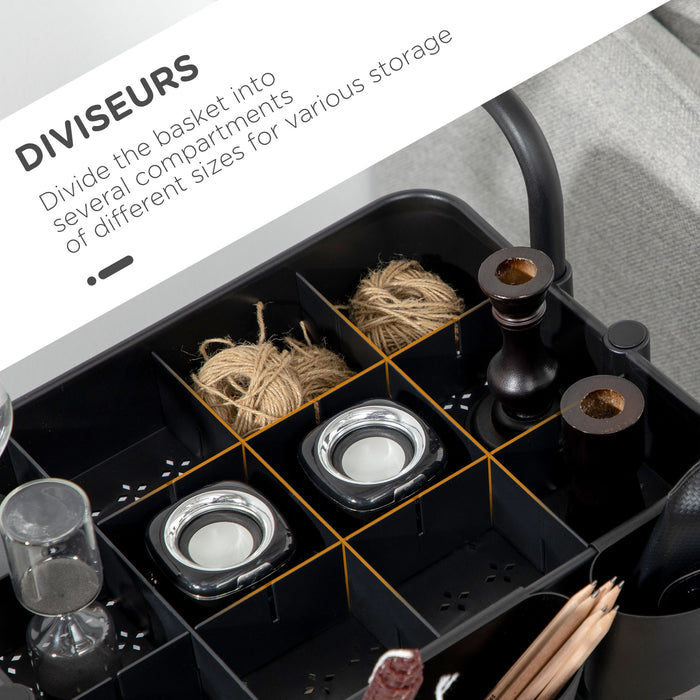 3-Tier Utility Rolling Cart with Mesh Baskets - Versatile Kitchen Organizer with Hooks & Dividers - Space-Saving Solution for Living Room, Laundry Area