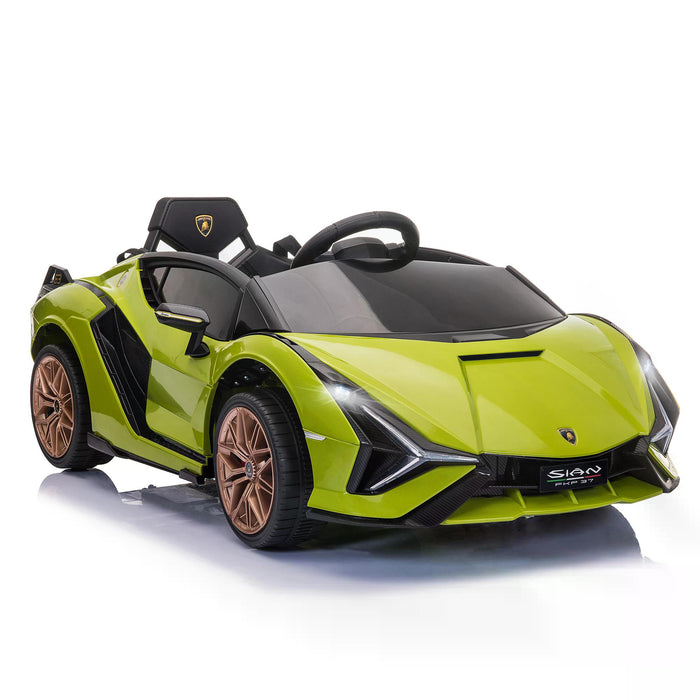 Lamborghini SIAN Electric Ride-On Car for Kids - 12V Battery-Powered Toy with Remote Control, Lights & MP3 Player - Ideal for 3-5 Year Olds, Vibrant Green