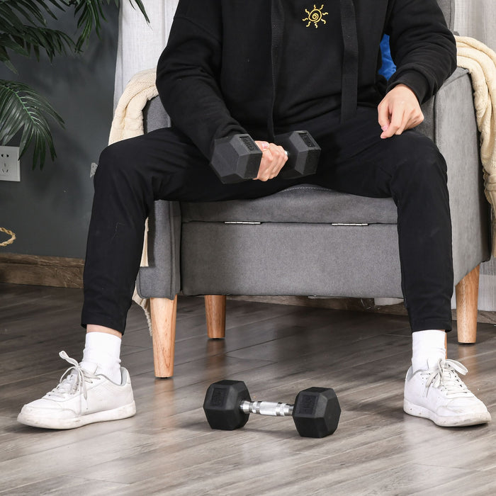 Rubber Hex Dumbbell Set - 2x4kg Home Gym Fitness & Weight Lifting - Ideal for Sports Enthusiasts & Strength Training