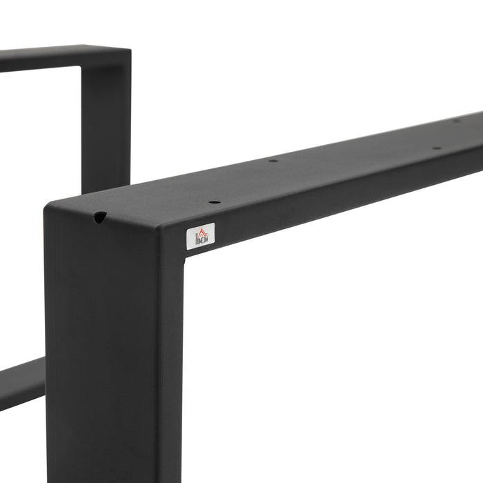Industrial Strength Black Metal Table Legs - Square Set of 2 for DIY Furniture Projects, Includes Screws & Floor Protectors - Ideal for Coffee Tables, Chairs, and More