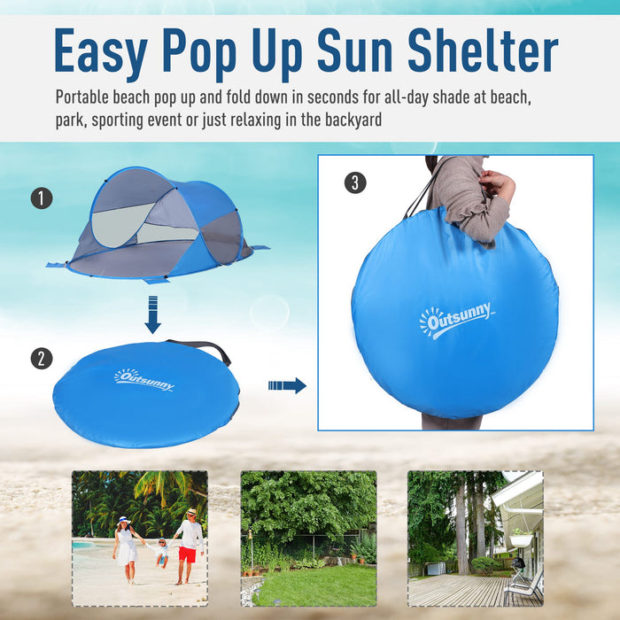 UV 30+ Protection 1-2 Person Pop-Up Tent - Beach and Hiking Sun Shelter, Automatic Portable Design - Ideal for Outdoor Enthusiasts Seeking Shade and Convenience