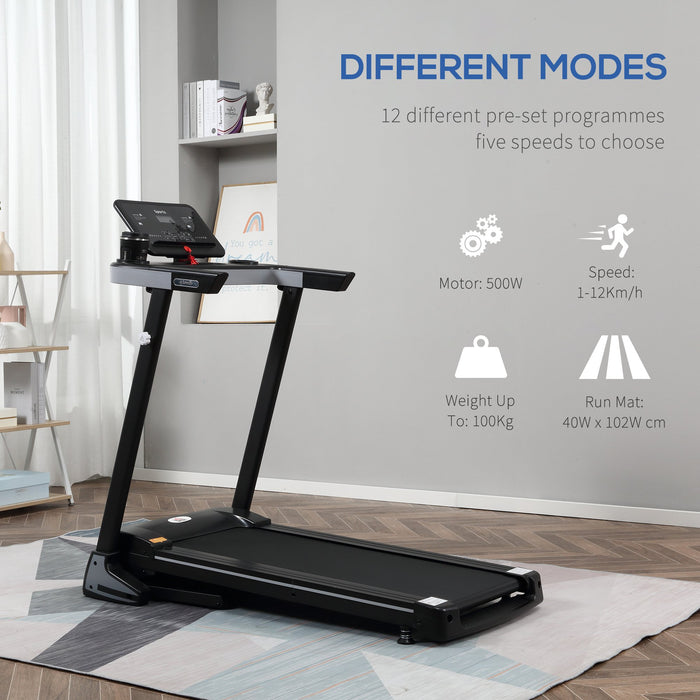 Folding Motorized Treadmill with LCD Display - Compact Home Exercise Running Machine - Ideal for Indoor Fitness & Cardio Workouts